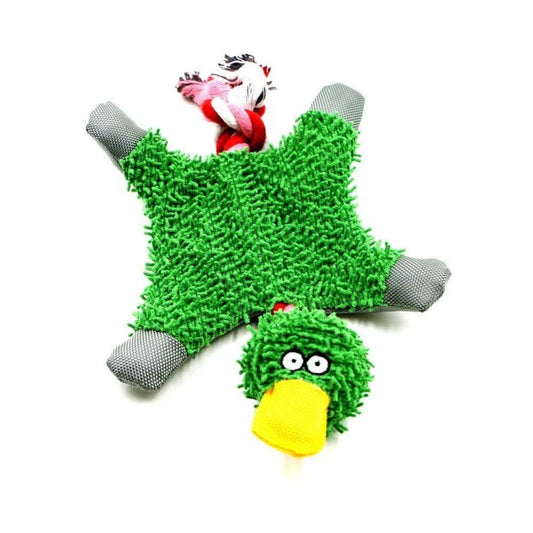 Charming fluffy duck plush toy for dogs in various colours, perfect for interactive play and cuddling