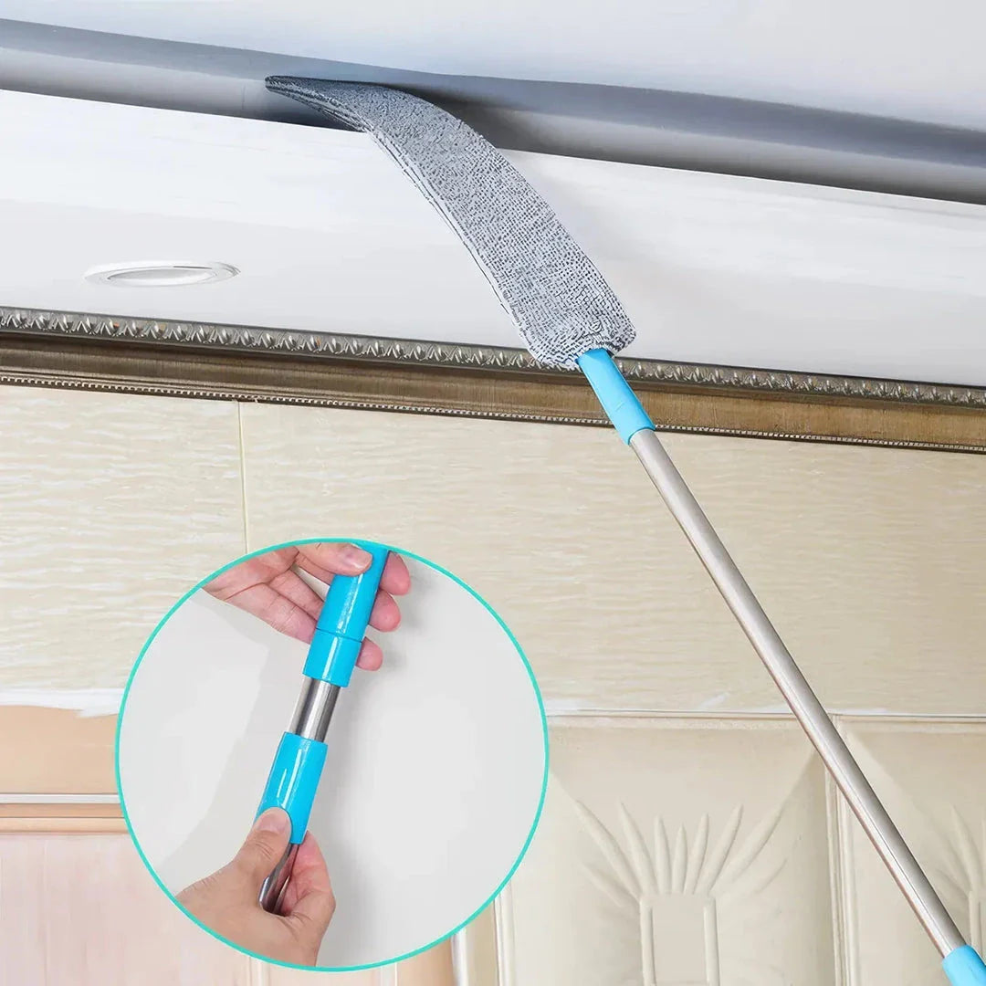 Premium Adjustable Duster for Effortless Household Cleaning - Telescopic Design, Flexible Microfiber Head, Durable Stainless Steel Construction