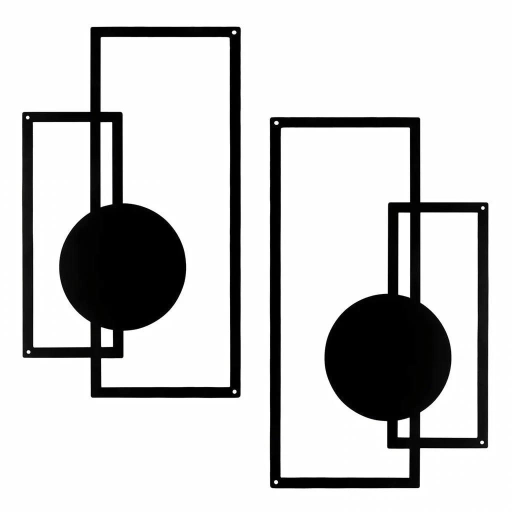 Elegant Nordic-inspired metal wall decor set featuring sleek black silhouette designs