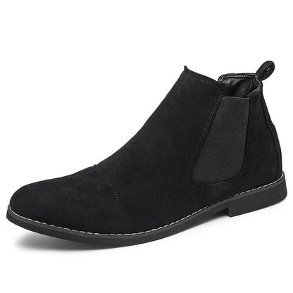 Premium suede high-top casual men's Martin boots with a robust rubber sole and a timeless silhouette