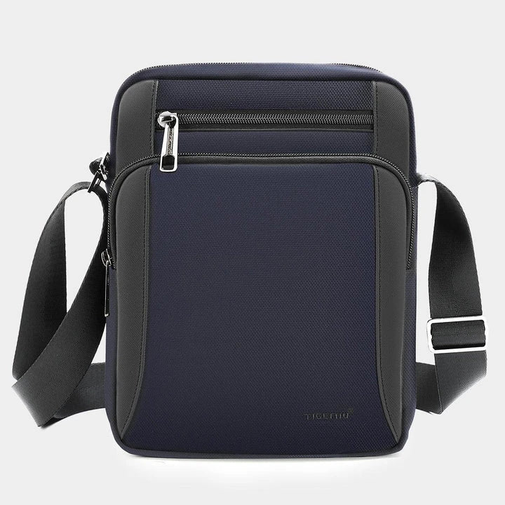 Premium quality men's classic business shoulder briefcase made of durable Oxford cloth with sleek square vertical design and ample interior storage compartments