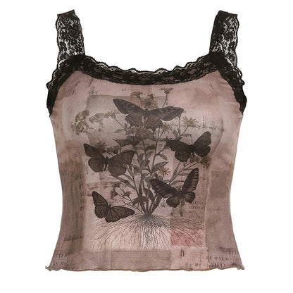 Premium sleeveless top with elegant lace patchwork design, perfect for casual and semi-formal wear