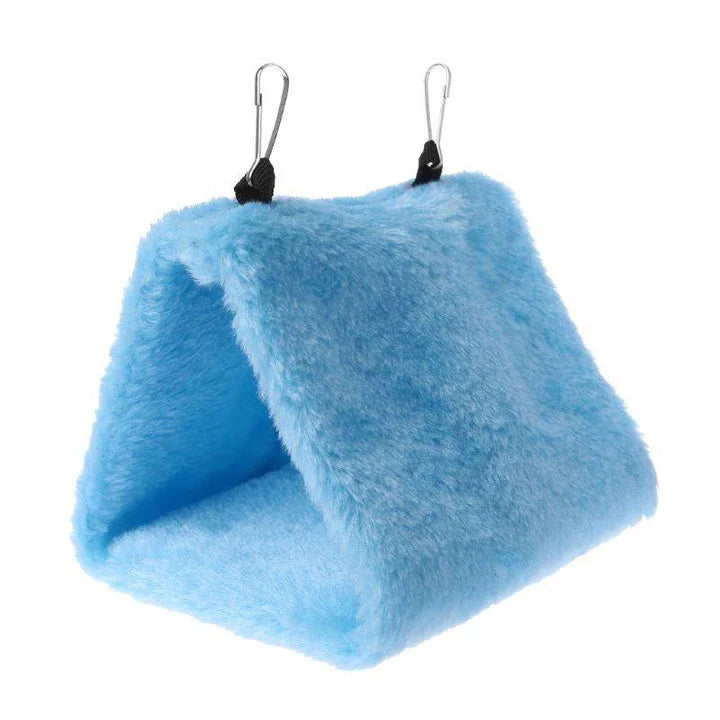 Luxurious plush hanging bird bed with supportive foam interior for cosy napping and relaxation