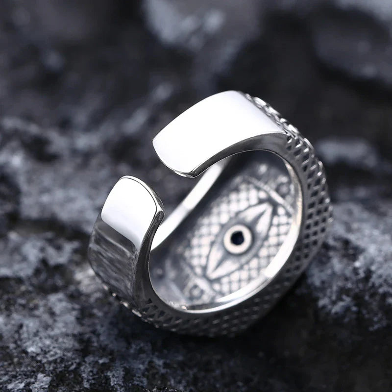 Elegant men's 925 sterling silver ring with eye-catching design, adjustable size for comfort