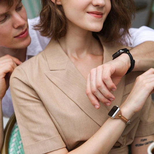 Premium leather watch with slim design, featuring a durable and comfortable strap in various colours