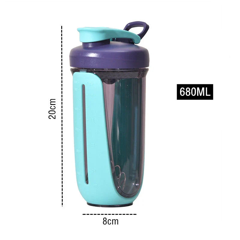 Premium 680ml large capacity protein shaker bottle with leak-proof design and mixing ball for smooth blending