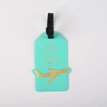 Premium PU leather luggage tag with elegant design and secure strap for UK travellers