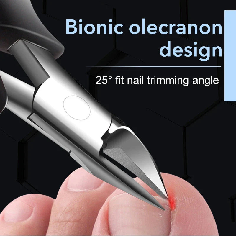 Premium stainless steel toenail clippers with ergonomic design for cutting through thick, tough, and ingrown toenails
