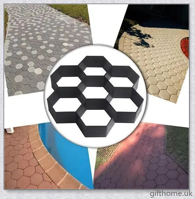 Durable, reusable DIY paving mould for creating custom garden paths, patios, and walkways in a variety of patterns