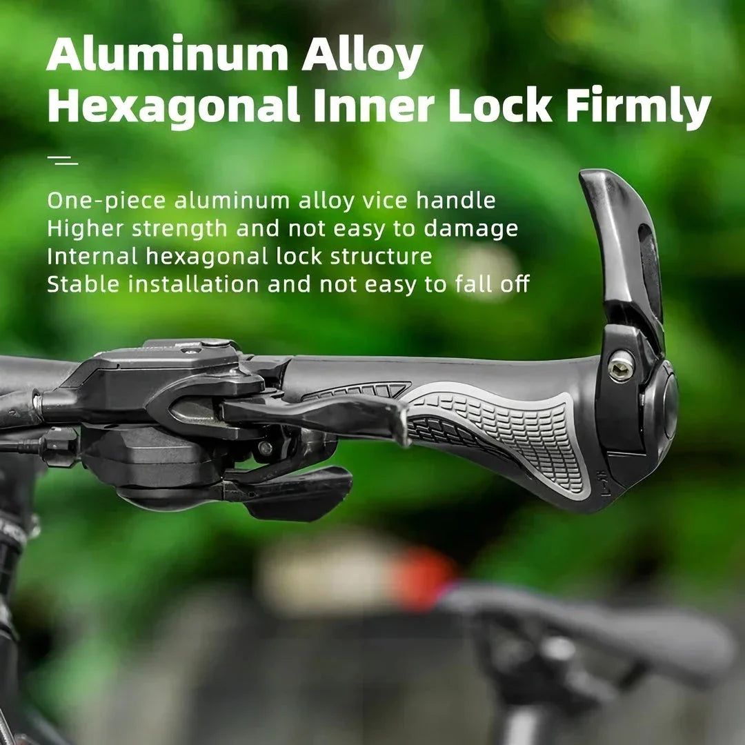 Premium black mountain bike sheep horn grips with adjustable vice handlebar and shock-proof design