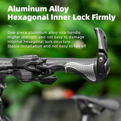 Premium black mountain bike sheep horn grips with adjustable vice handlebar and shock-proof design