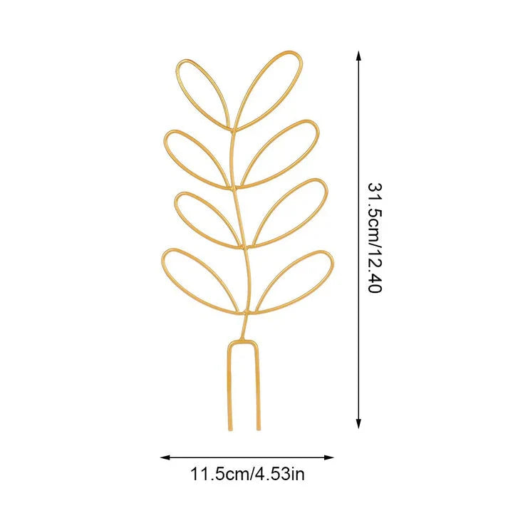 Decorative leaf-shaped plant trellis made of durable metal to support climbing plants in UK gardens