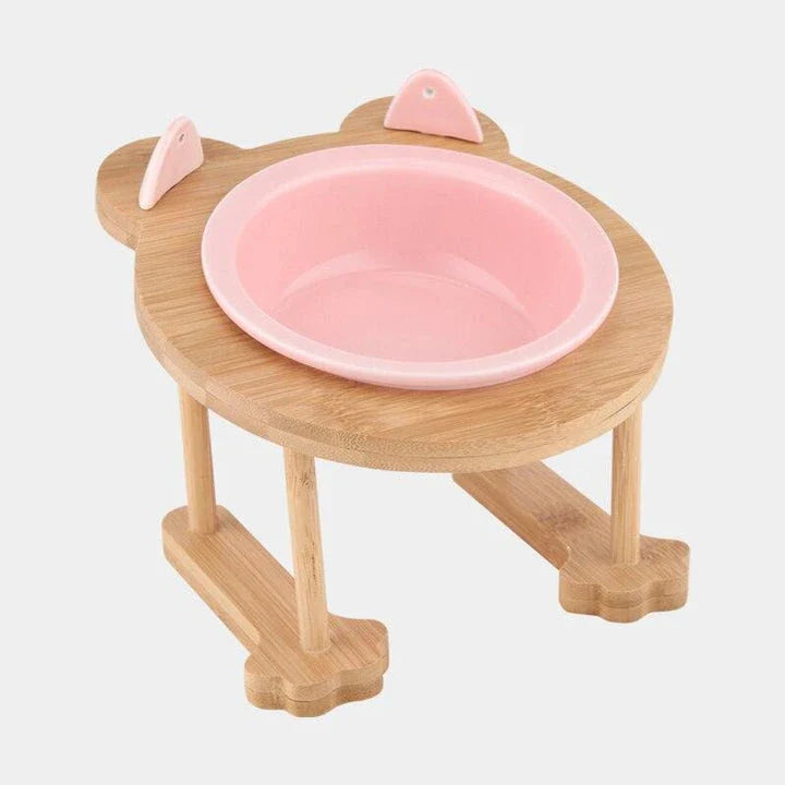 Ceramic Pet Bowl with Tilted Base in various colours, designed for comfort and style
