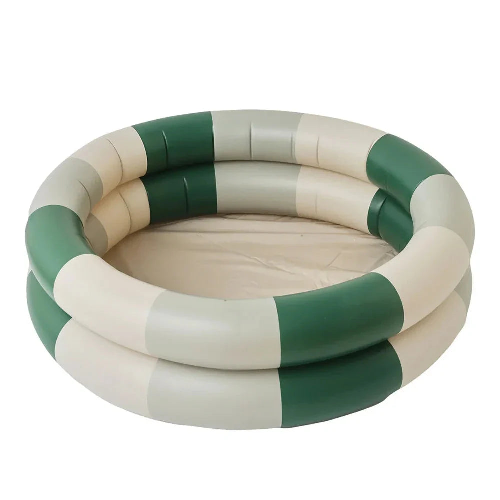 Inflatable Baby Swimming Pool in Beige Dinosaur Pattern, Perfect for Outdoor Summer Fun