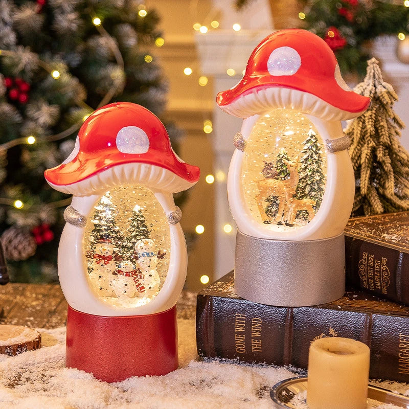 Enchanting Christmas crystal ball decoration with snowman or deer design and built-in musical mechanism