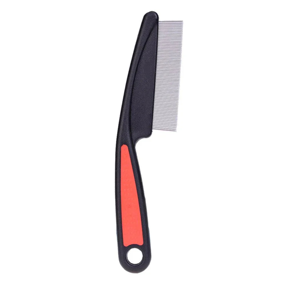 Premium pet flea and lice removal comb with durable stainless steel and plastic construction, designed for effective and comfortable grooming