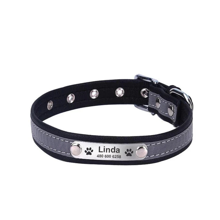 Premium Personalized Reflective Dog Collar in various colours and sizes, designed to enhance your canine's safety and style