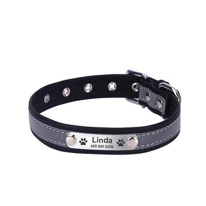 Premium Personalized Reflective Dog Collar in various colours and sizes, designed to enhance your canine's safety and style