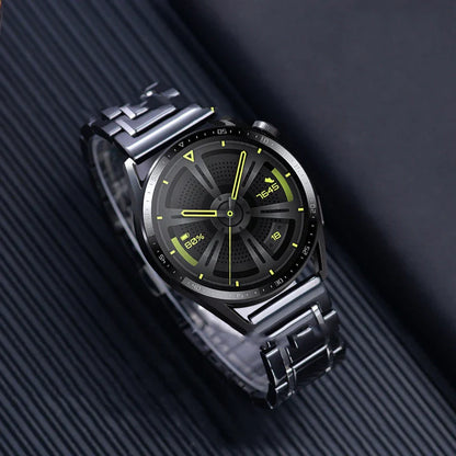 Premium five-pearl ceramic stainless steel black strap for luxury watches, featuring a sleek and sophisticated design