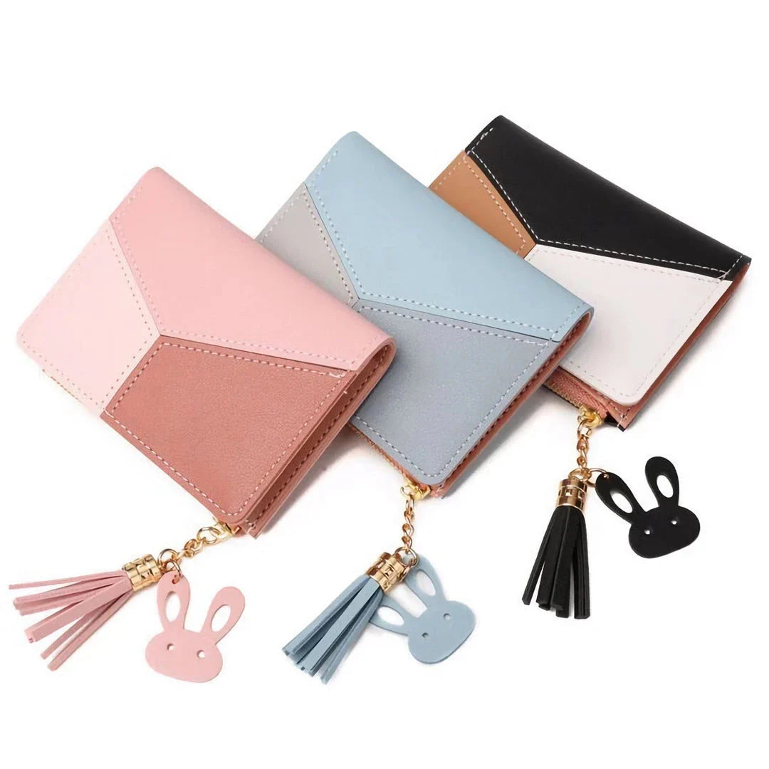 PU Leather Women's Wallet in Black, Blue, and Pink Colours