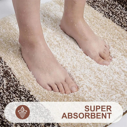 Luxurious microfibre absorbent bath mat in grey, featuring soft coral velvet surface and high-density memory foam cushioning