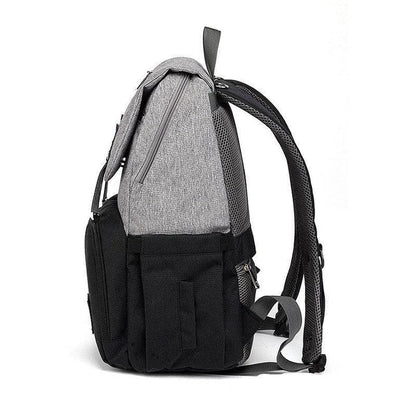 A stylish and practical mummy backpack with multiple pockets, perfect for organising and transporting all your parenting essentials.