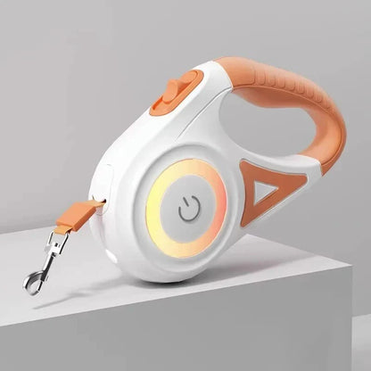 Luminous Retractable Nylon Pet Leash for Dogs and Cats in the UK, featuring adjustable length, one-handed control, and enhanced visibility for safer walks.