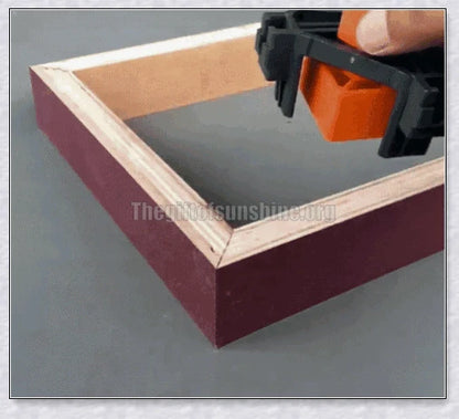 High-quality woodworking corner clamp set with 60°, 90°, and 120° angle heads for precise alignment and secure clamping
