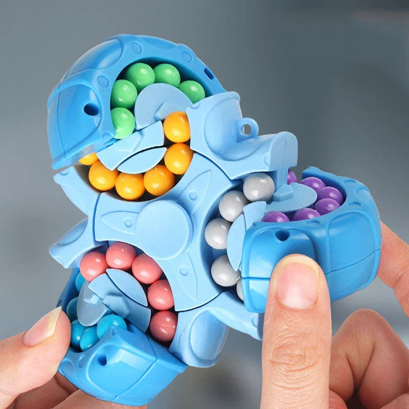 Colourful rotating puzzle cube designed to boost IQ, enhance concentration, and provide stress relief for children and adults.