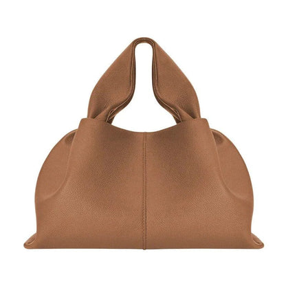 Sophisticated ruched pleated PU leather tote bag in beige, grey, and black colours