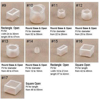Premium furniture leg protectors in various styles, designed to safeguard floors from scratches and scuffs while enabling easy furniture movement.