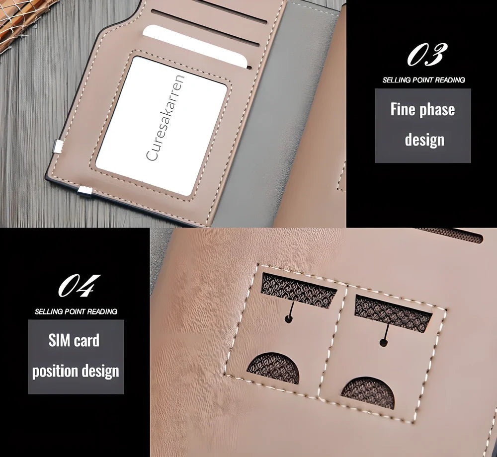 Premium British-made leather wallet in brown or black, featuring tri-fold design and multiple compartments for cards, cash and other essentials