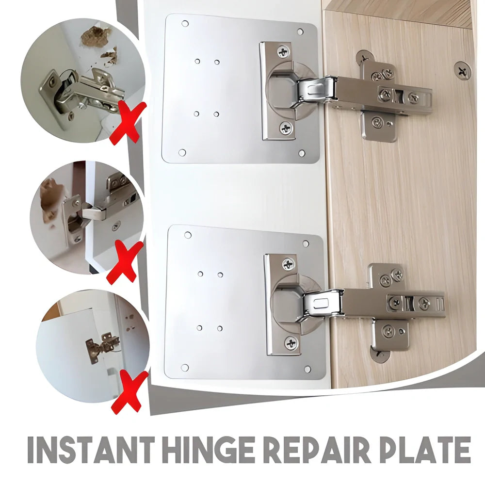 Premium Hinge Repair Kit - High-Quality Stainless Steel Plate for Quick and Easy Furniture Hinge Repair