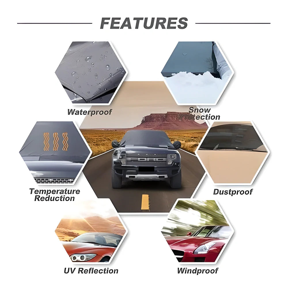 ICE SHIELD Magnetic Windscreen Cover - Durable, reversible protection from winter frost and summer sun
