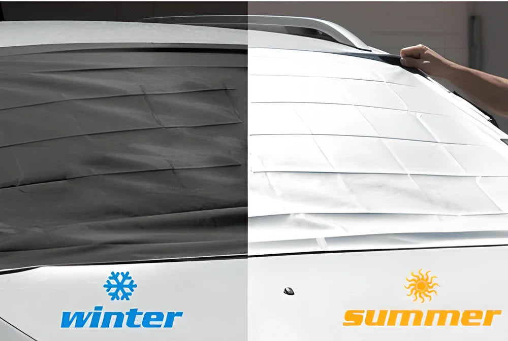 ICE SHIELD Magnetic Windscreen Cover - Durable, reversible protection from winter frost and summer sun