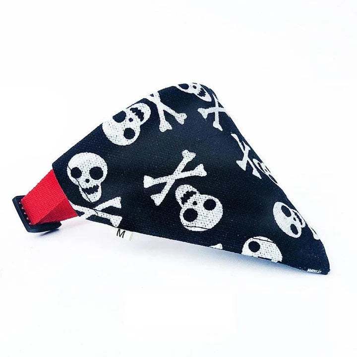 Colourful triangular dog neckerchief in various sizes, made from breathable cotton material for comfortable wear