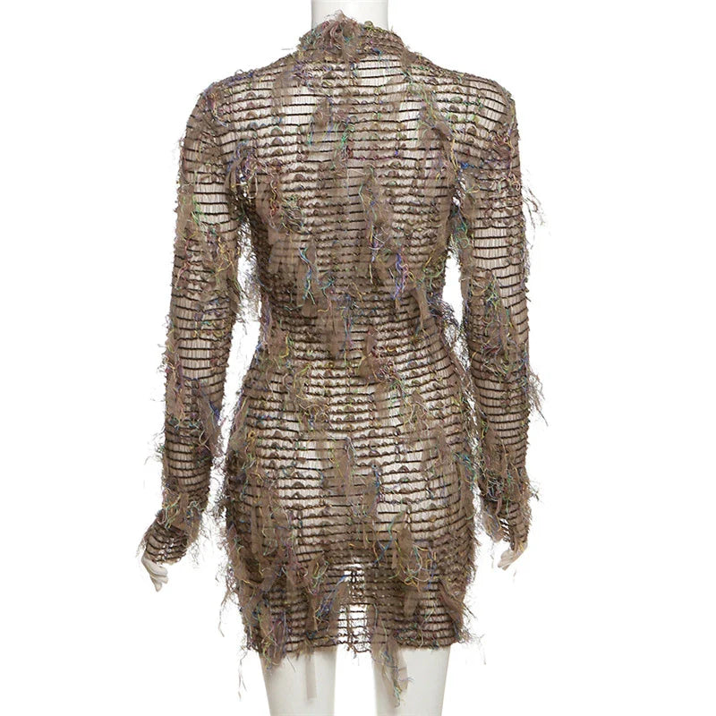 Premium high-waisted slimming dress with stitched design in various colours