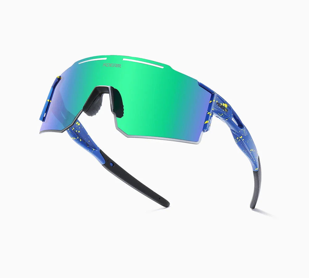 Premium lightweight polarized cycling sunglasses made from durable TR90 material with frameless design and vibrant colour options