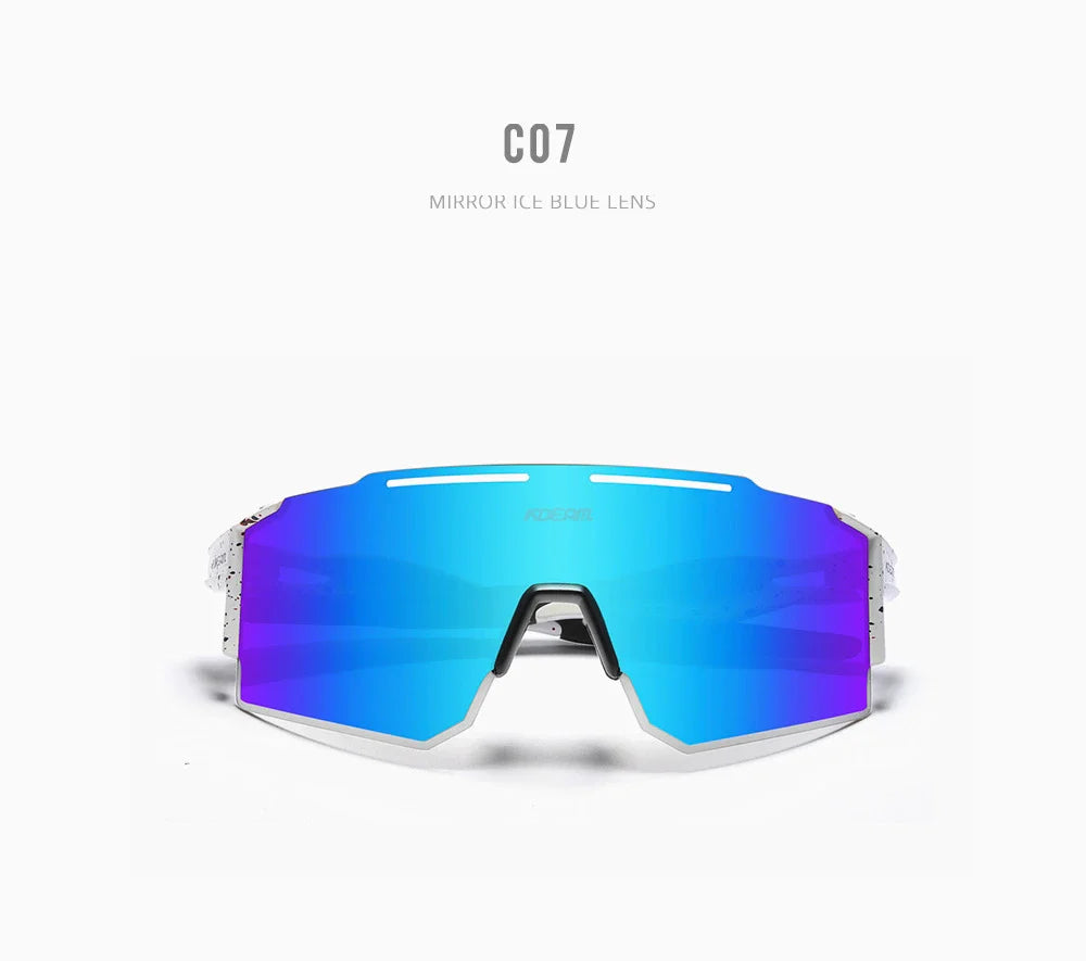 Premium lightweight polarized cycling sunglasses made from durable TR90 material with frameless design and vibrant colour options