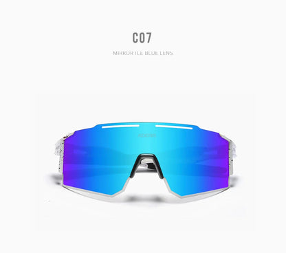 Premium lightweight polarized cycling sunglasses made from durable TR90 material with frameless design and vibrant colour options