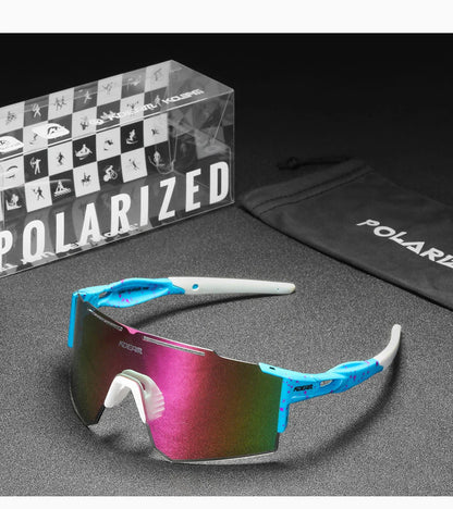 Premium lightweight polarized cycling sunglasses made from durable TR90 material with frameless design and vibrant colour options