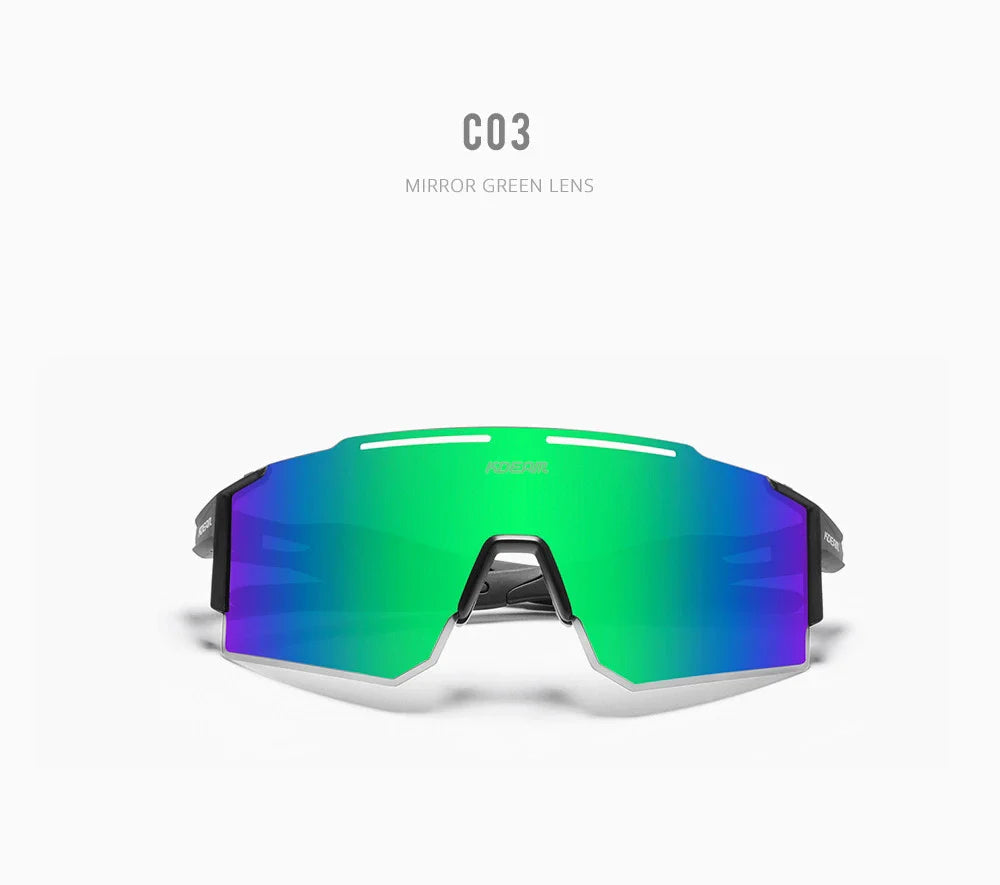 Premium lightweight polarized cycling sunglasses made from durable TR90 material with frameless design and vibrant colour options