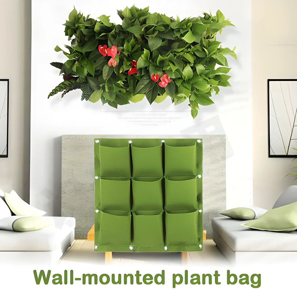 IndoorGarden™ Vertical Hanging Wall Planter with multiple pockets for growing a variety of plants, herbs, and succulents