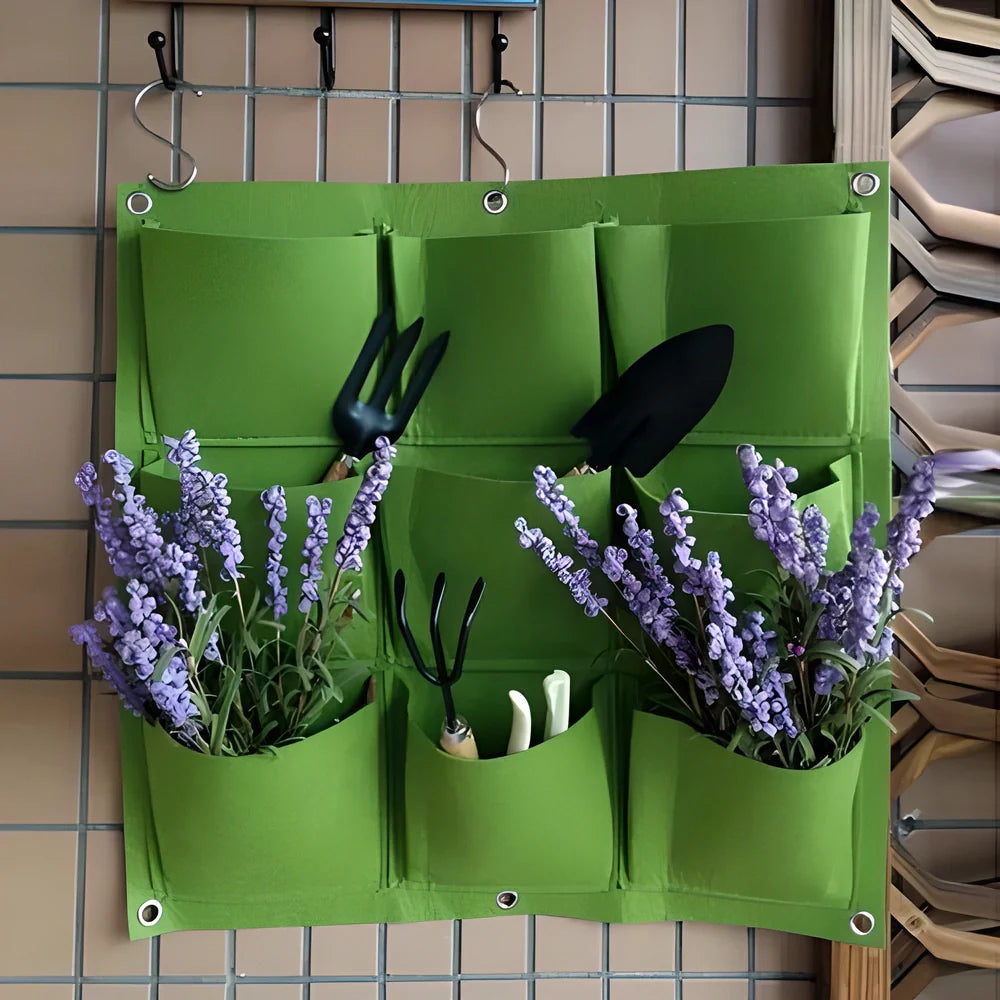 IndoorGarden™ Vertical Hanging Wall Planter with multiple pockets for growing a variety of plants, herbs, and succulents