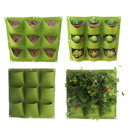 IndoorGarden™ Vertical Hanging Wall Planter with multiple pockets for growing a variety of plants, herbs, and succulents