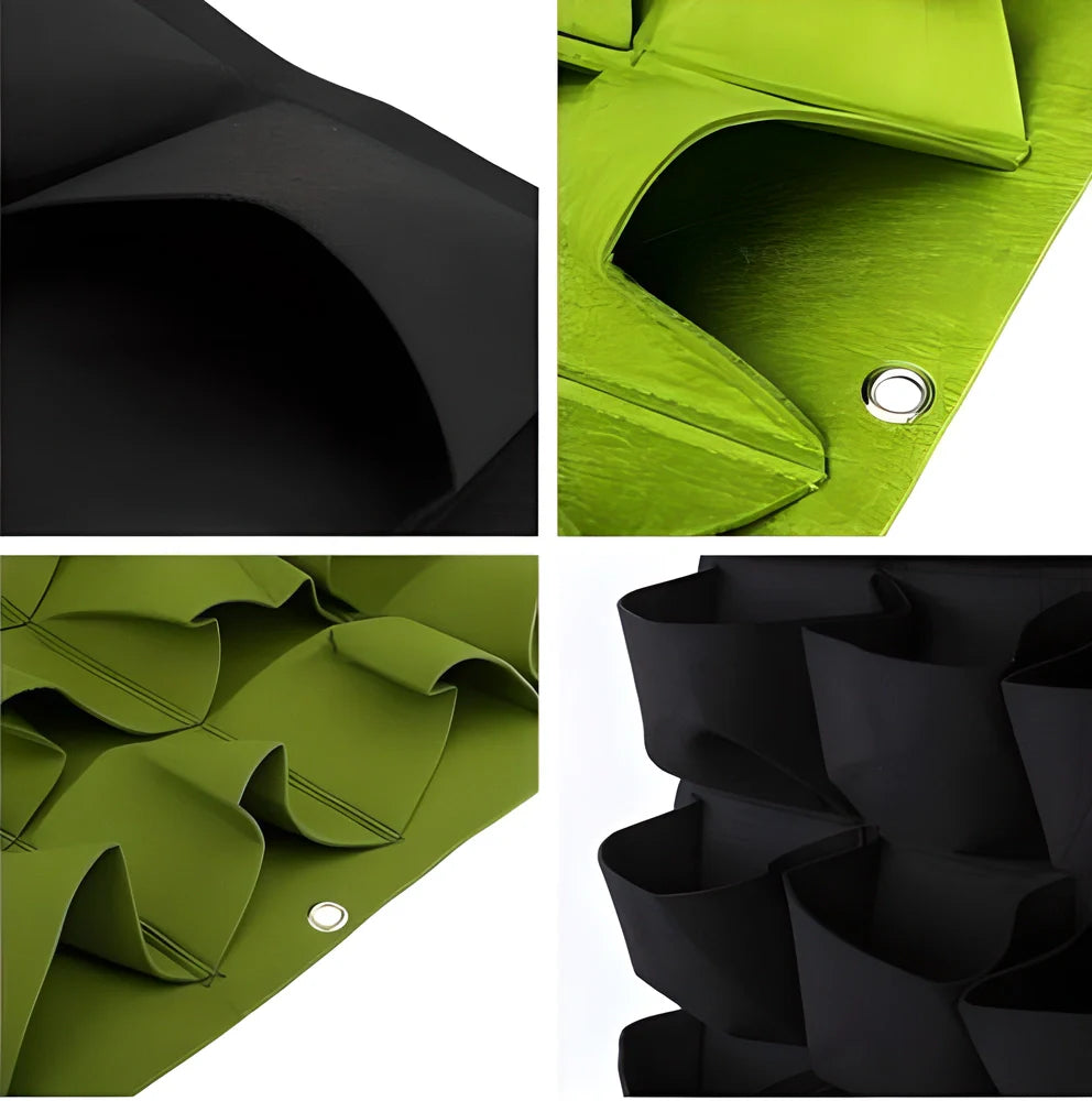 IndoorGarden™ Vertical Hanging Wall Planter with multiple pockets for growing a variety of plants, herbs, and succulents