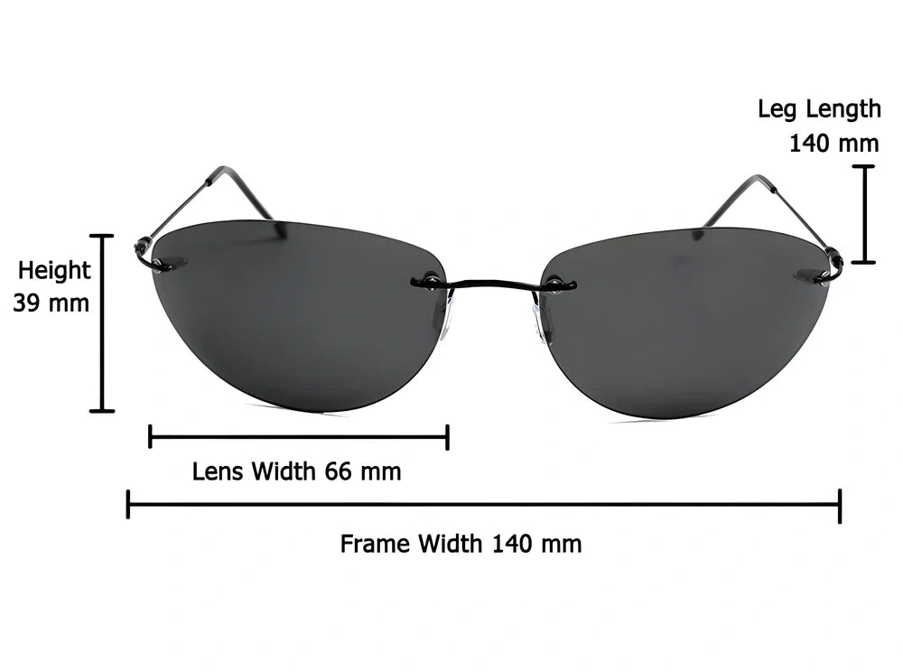 JackJad™ Matrix Neo Polarised Sunglasses with rimless metal alloy frame and mirrored lenses that block 100% of UV and blue light