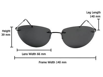 JackJad™ Matrix Neo Polarised Sunglasses with rimless metal alloy frame and mirrored lenses that block 100% of UV and blue light