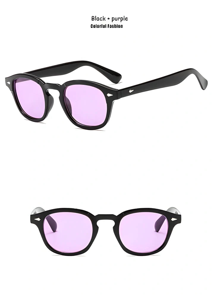Designer-inspired round sunglasses with photochromic tinted lenses for adjustable UV protection and clear vision in any light conditions