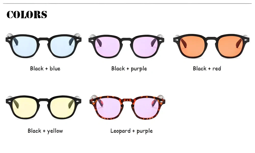 Designer-inspired round sunglasses with photochromic tinted lenses for adjustable UV protection and clear vision in any light conditions
